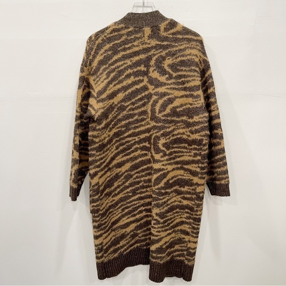 Ann Taylor Animal Print Oversized Longline Cardigan Sweater Soft Open Front - Picture 2 of 8